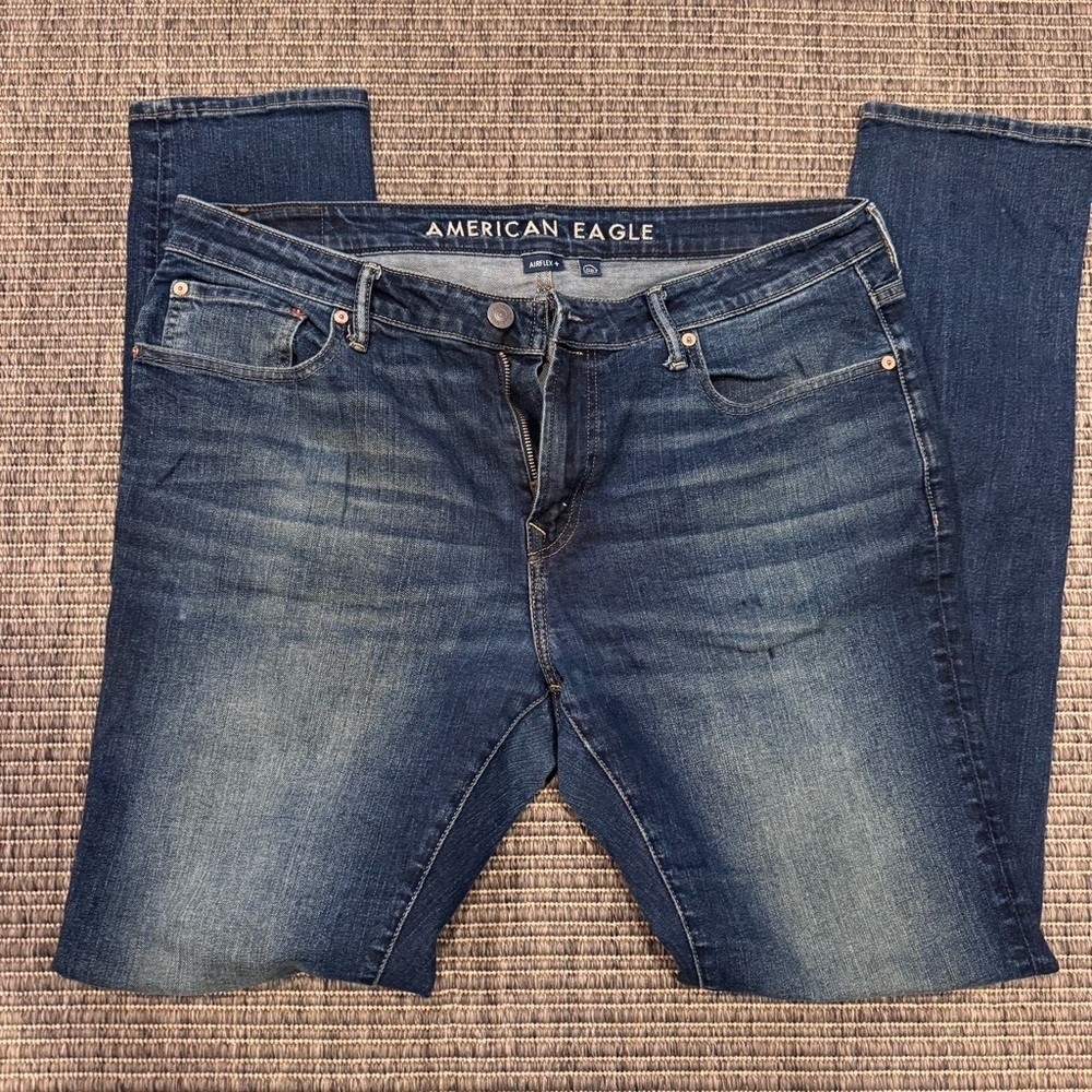 American Eagle Outfitters Dark Indigo Athletic Skinny Jeans - Men